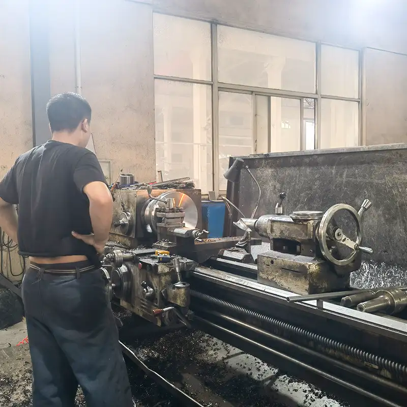 Lathe Operation in Metal Baler Manufacturing