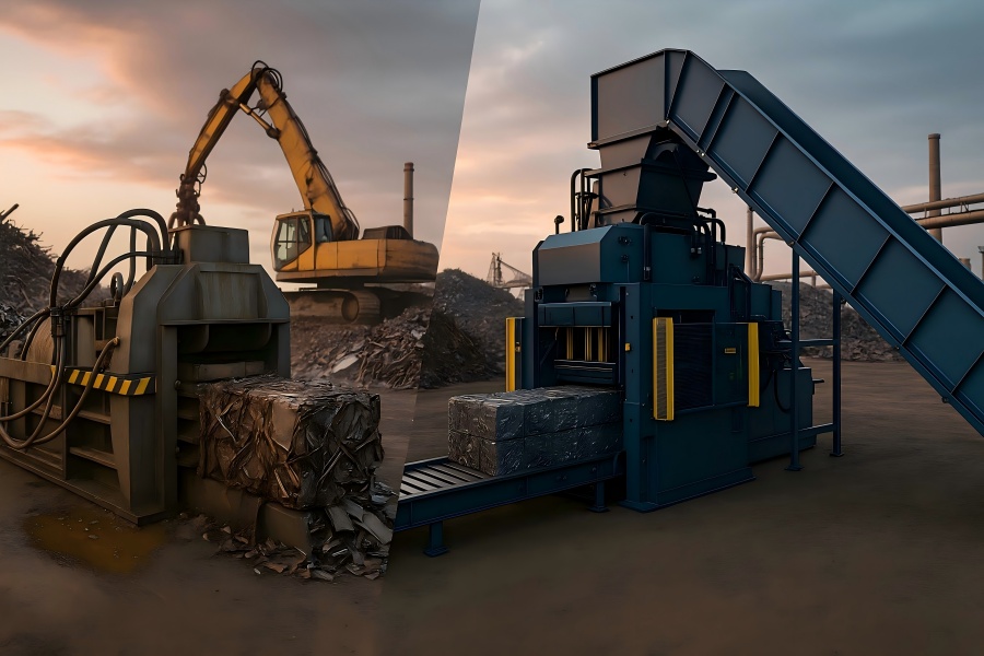 Metal Balers in Scrap Yards